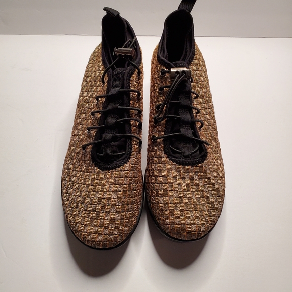 Steven by Steve Madden gold woven wedge sneaker - Picture 2 of 6